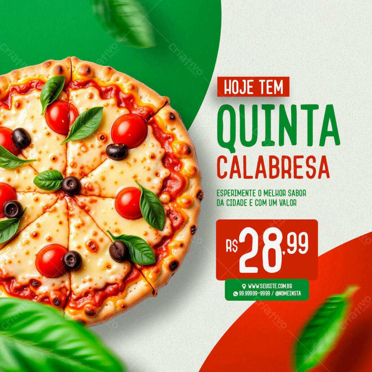 Postagem para Quinta Calabresa PSD Editável