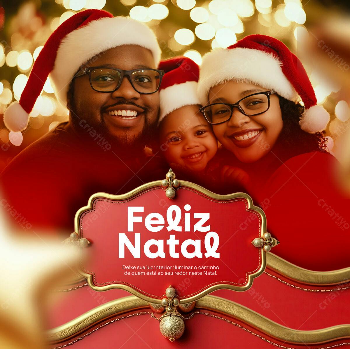 Postagem de Natal Família Negra PSD Editável