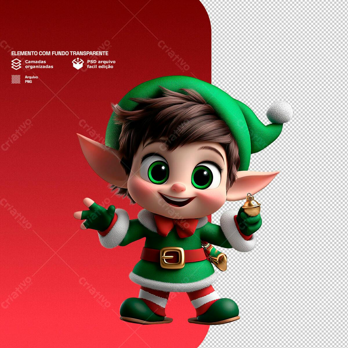 Personagem Natalino PSD Editável