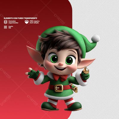 Personagem 3D De Um Papai Noel Para Composição De Natal Png Transparente 1
