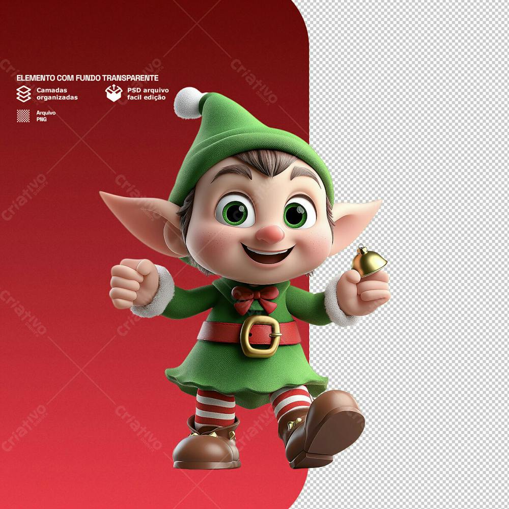 Personagem 3D De Um Papai Noel Para Composição De Natal Png Transparente