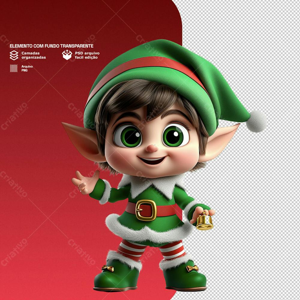 Personagem 3D De Um Papai Noel Para Composição De Natal Png Transparente 9