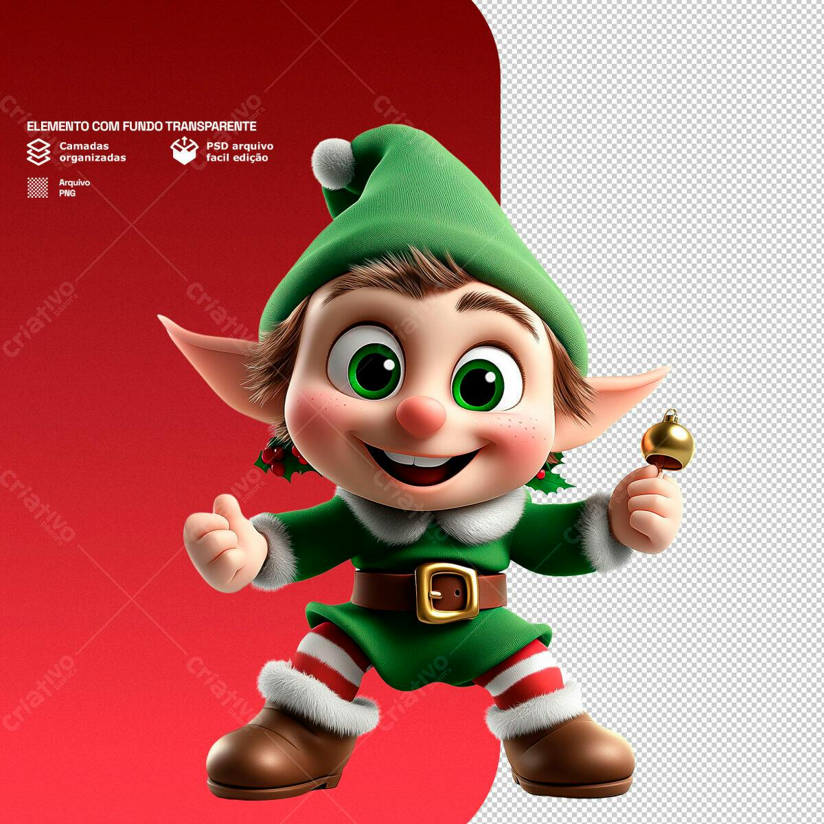 Personagem Natalino PSD Editável