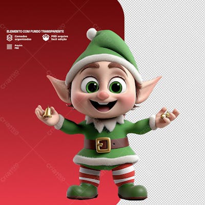 Personagem 3D De Um Papai Noel Para Composição De Natal Png Transparente 3