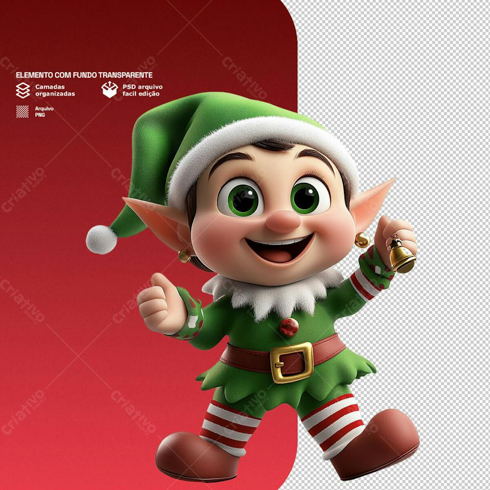 Personagem 3D De Um Papai Noel Para Composição De Natal Png Transparente 4