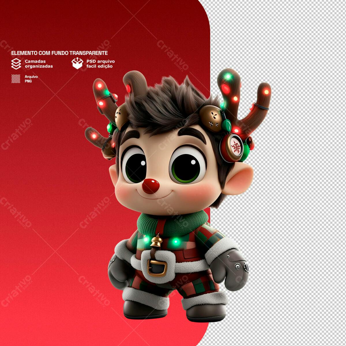 Personagem Natalino PSD Editável