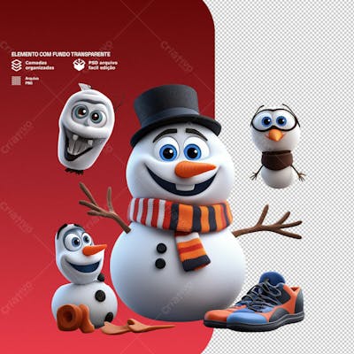 Personagem 3D De Um Papai Noel Para Composição De Natal Png Transparente 7