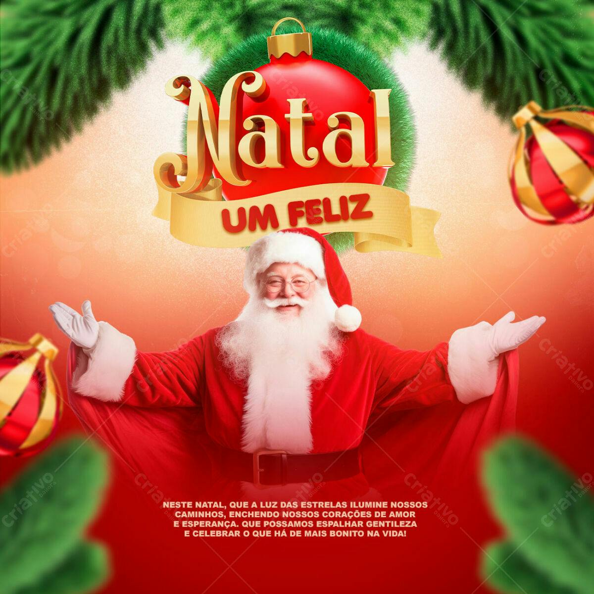 Flyer Natalino com Papai Noel PSD Editável
