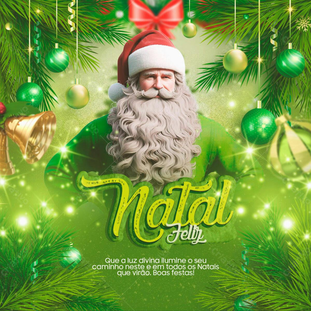 Postagem Natalina com Papai Noel PSD Editável