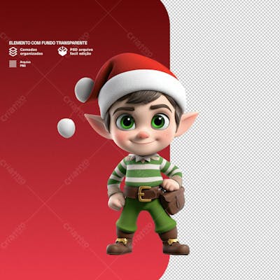 Personagem 3D De Um Papai Noel Para Composição De Natal Png Transparente 2