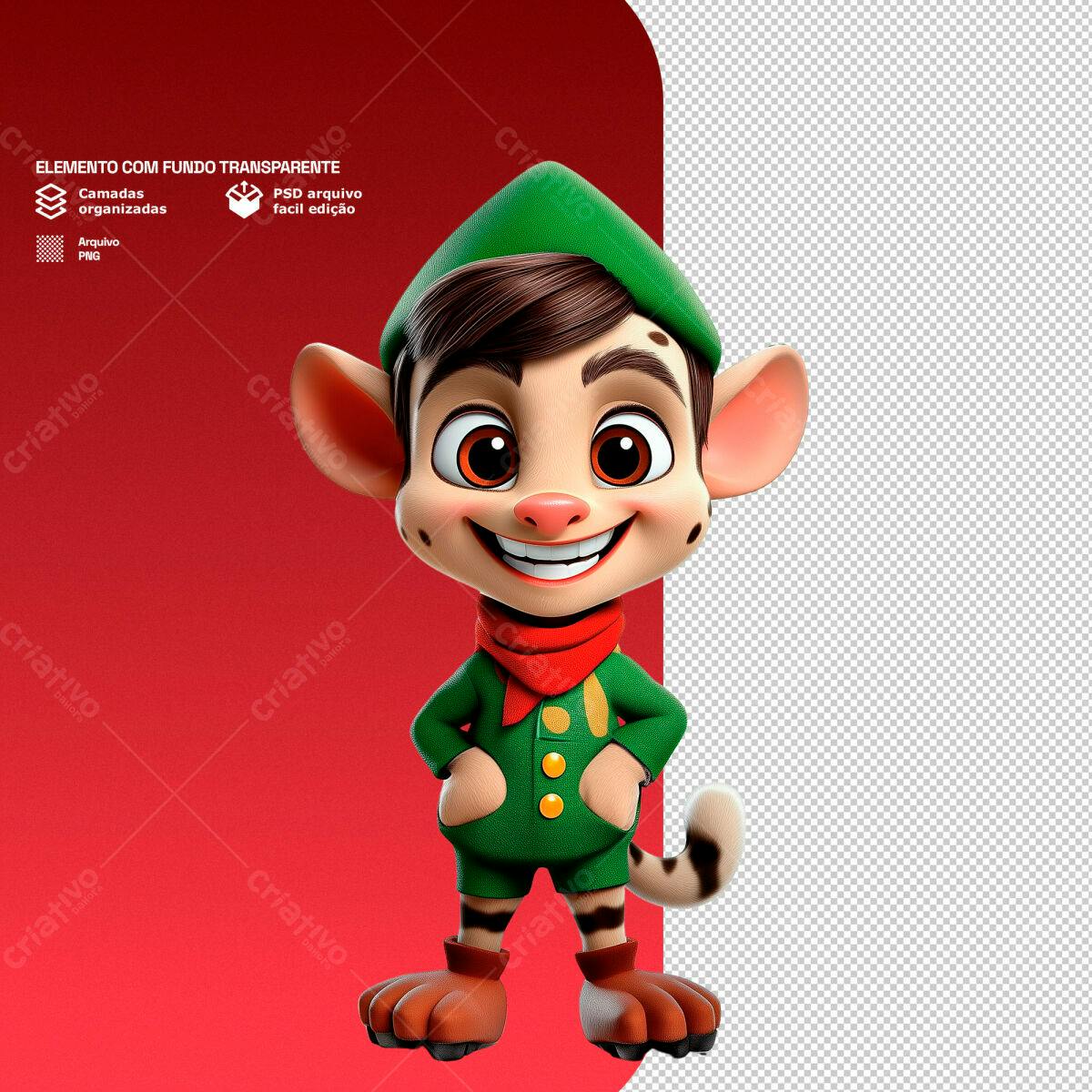 Personagem Natalino PSD Editável