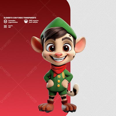 Personagem 3D De Um Papai Noel Para Composição De Natal Png Transparente 5