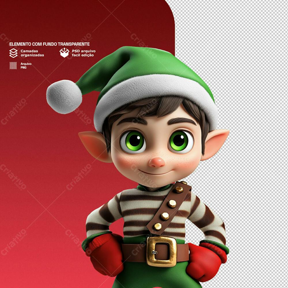 Personagem 3D De Um Papai Noel Para Composição De Natal Png Transparente 7