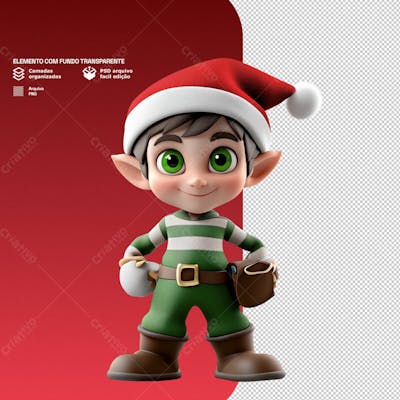 Personagem 3D De Um Papai Noel Para Composição De Natal Png Transparente 8
