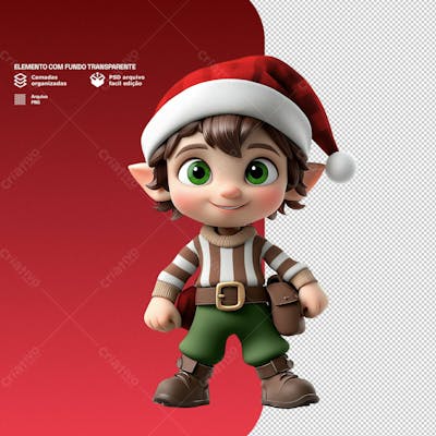 Personagem 3D De Um Papai Noel Para Composição De Natal Png Transparente 4