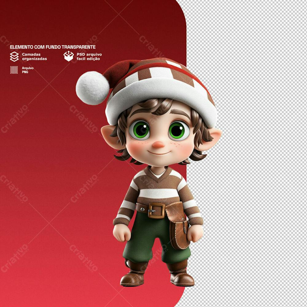 Personagem 3D De Um Papai Noel Para Composição De Natal Png Transparente 5