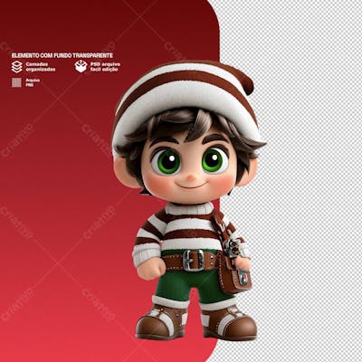 Personagem 3D De Um Papai Noel Para Composição De Natal Png Transparente