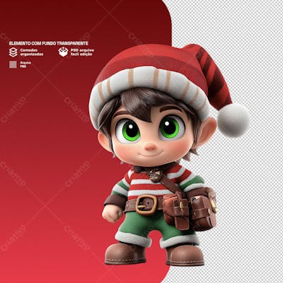 Personagem 3D De Um Papai Noel Para Composição De Natal Png Transparente 2