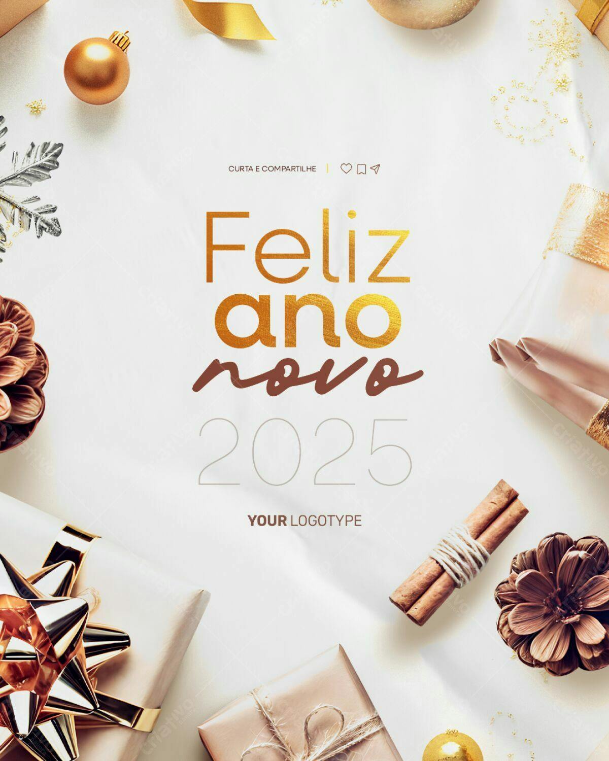 Flyer Feliz Ano Novo 2025 PSD Editável