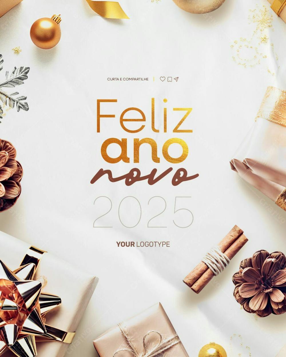 Feliz Ano Novo 2025 Post Media Social