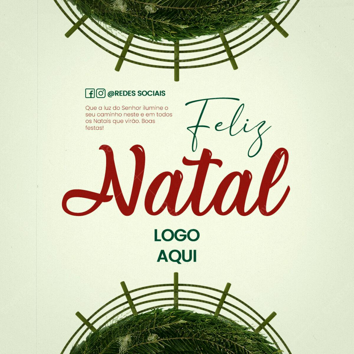 Postagem de Boas Festas Natalina PSD Editável