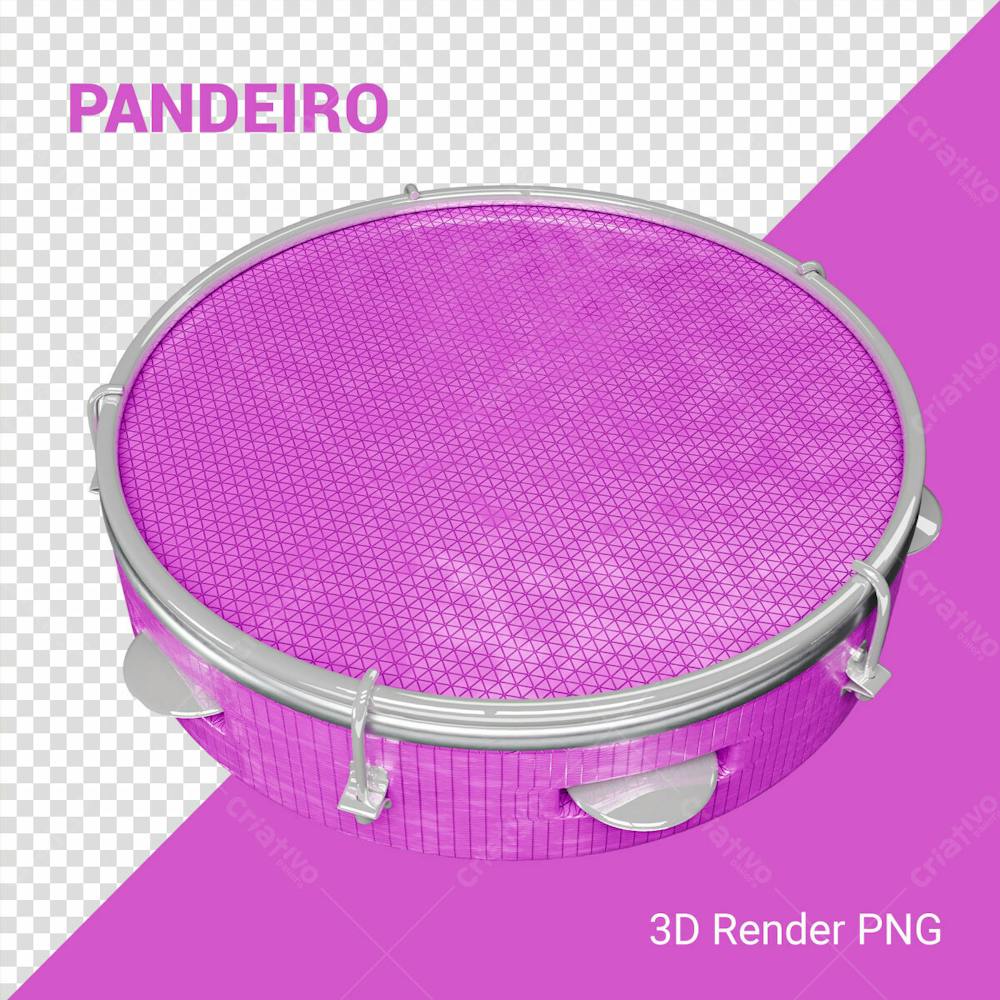 Pandeiro 3D Carnaval Elemento Png Composição Social Media