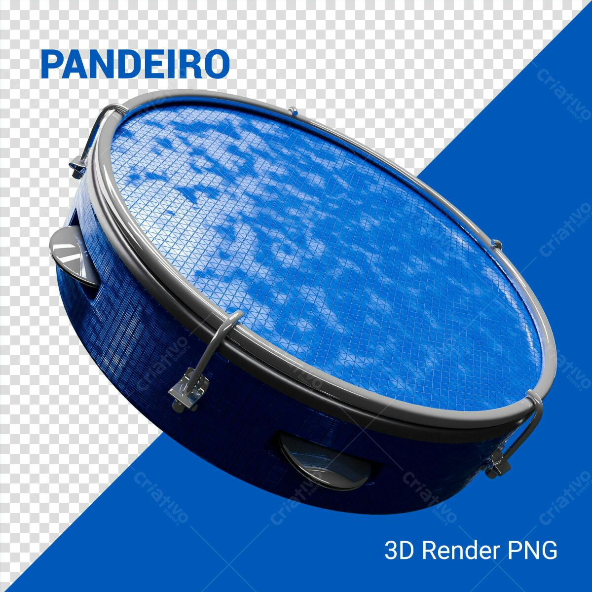 Mockup Pandeiro Azul PSD Editável
