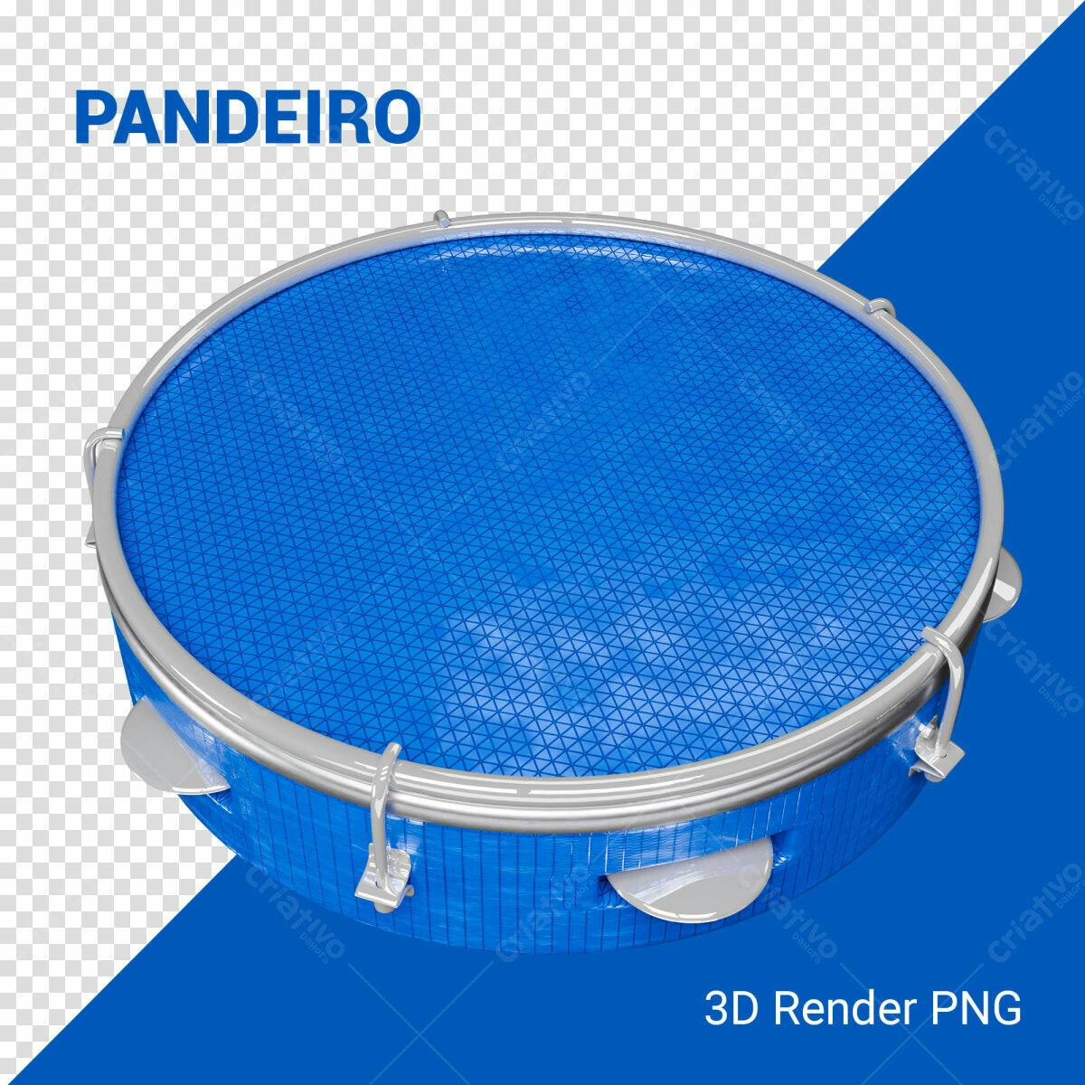 Psd Pandeiro Azul para Mockups Musicais Editável