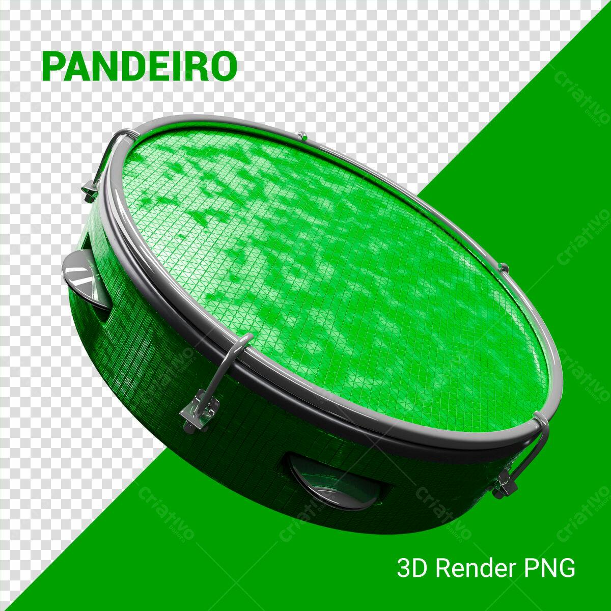 Pandeiro Verde PSD Editável