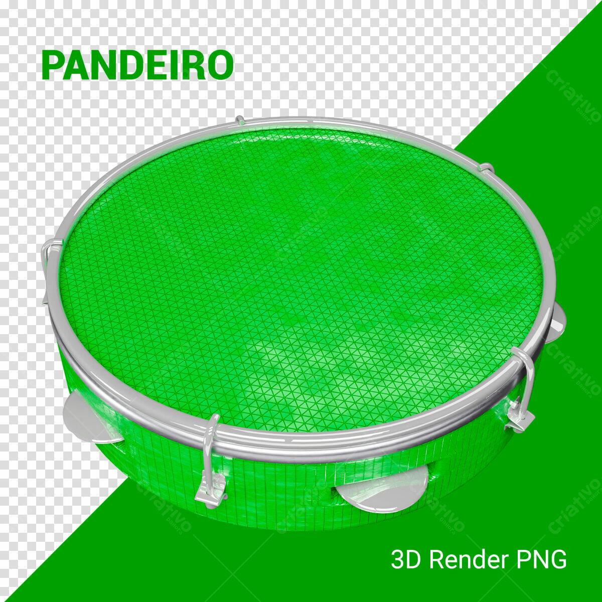 Modelo Pandeiro Verde PSD Editável
