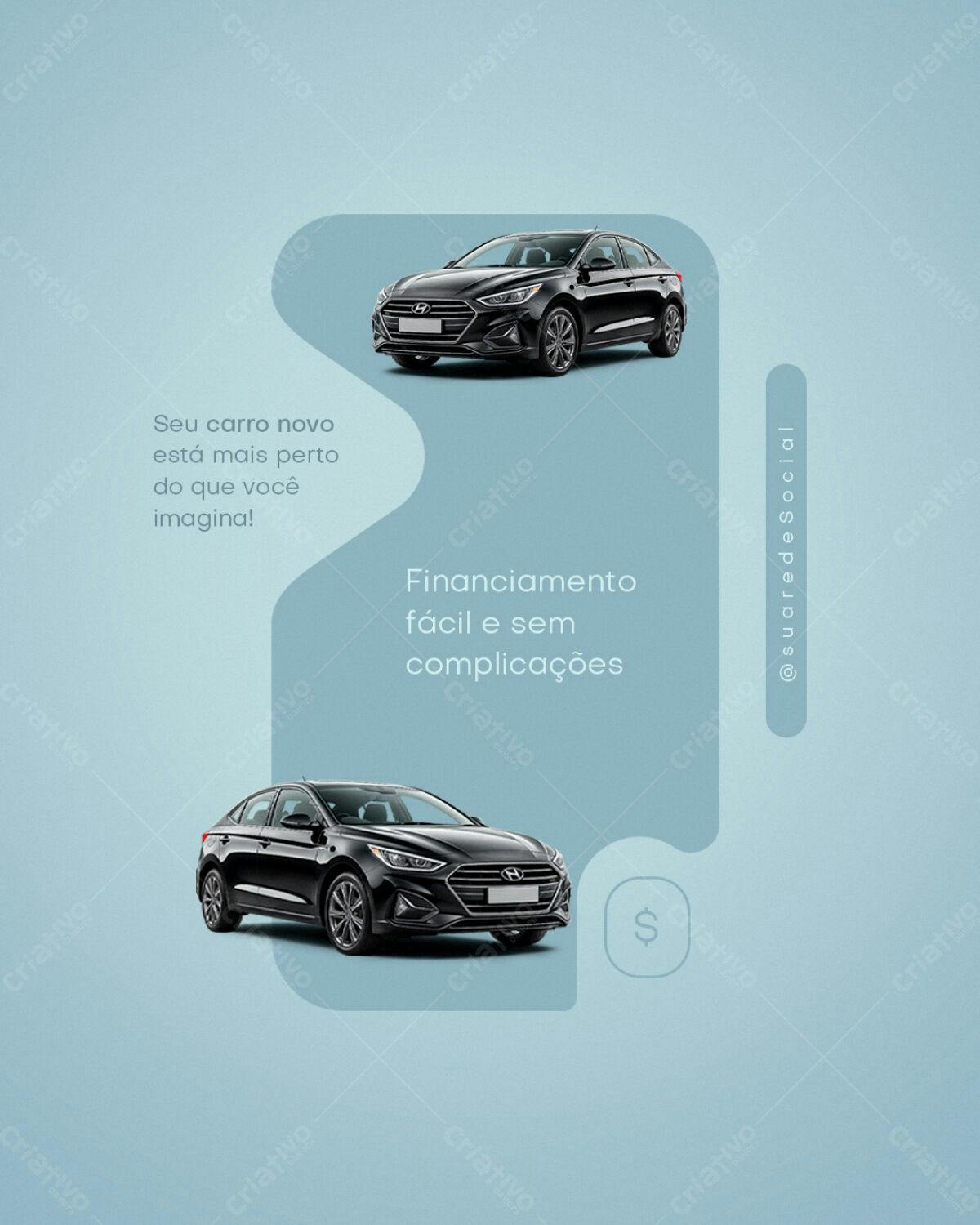 Post para Redes Sociais Carro Novo PSD Editável
