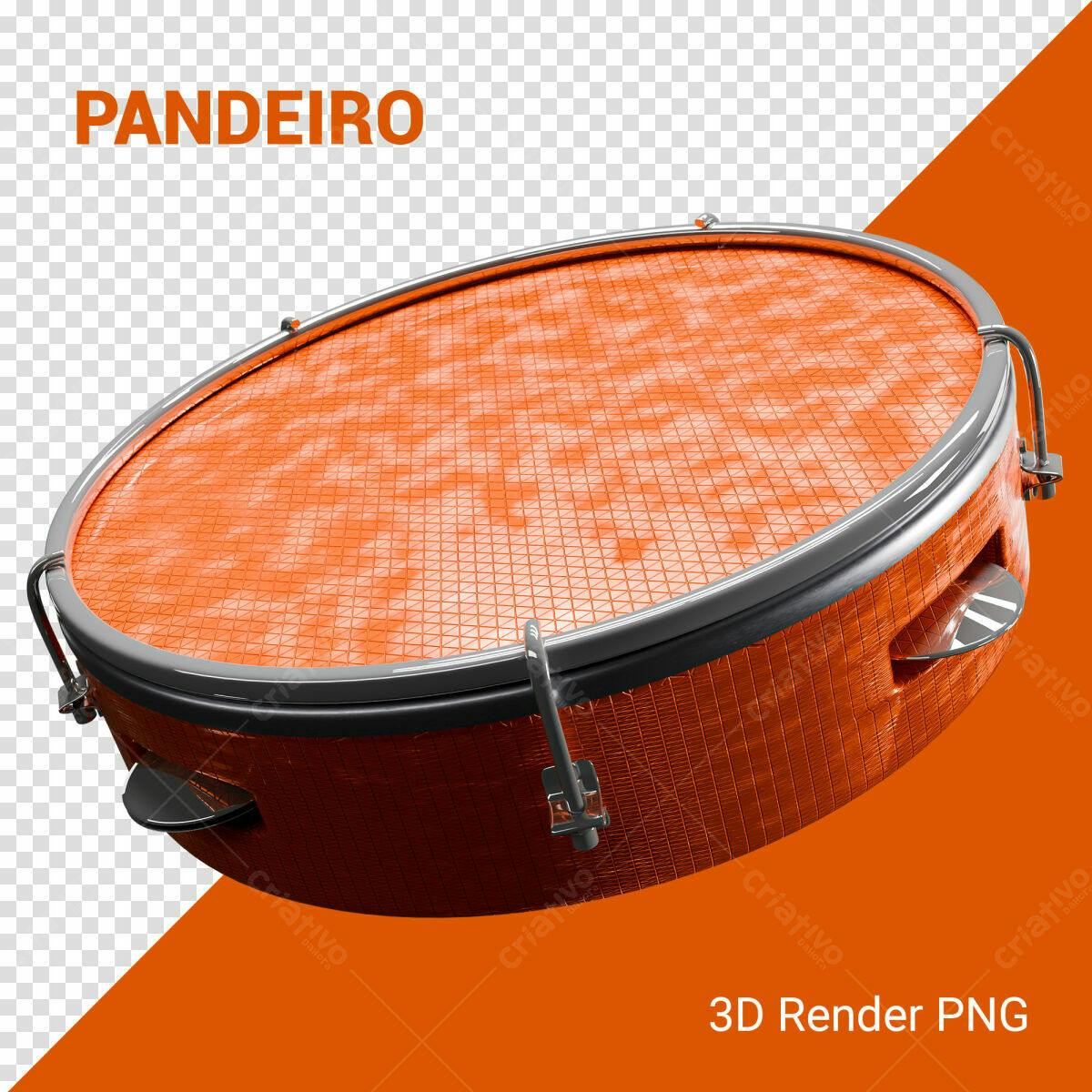 Pandeiro Laranja PSD Editável