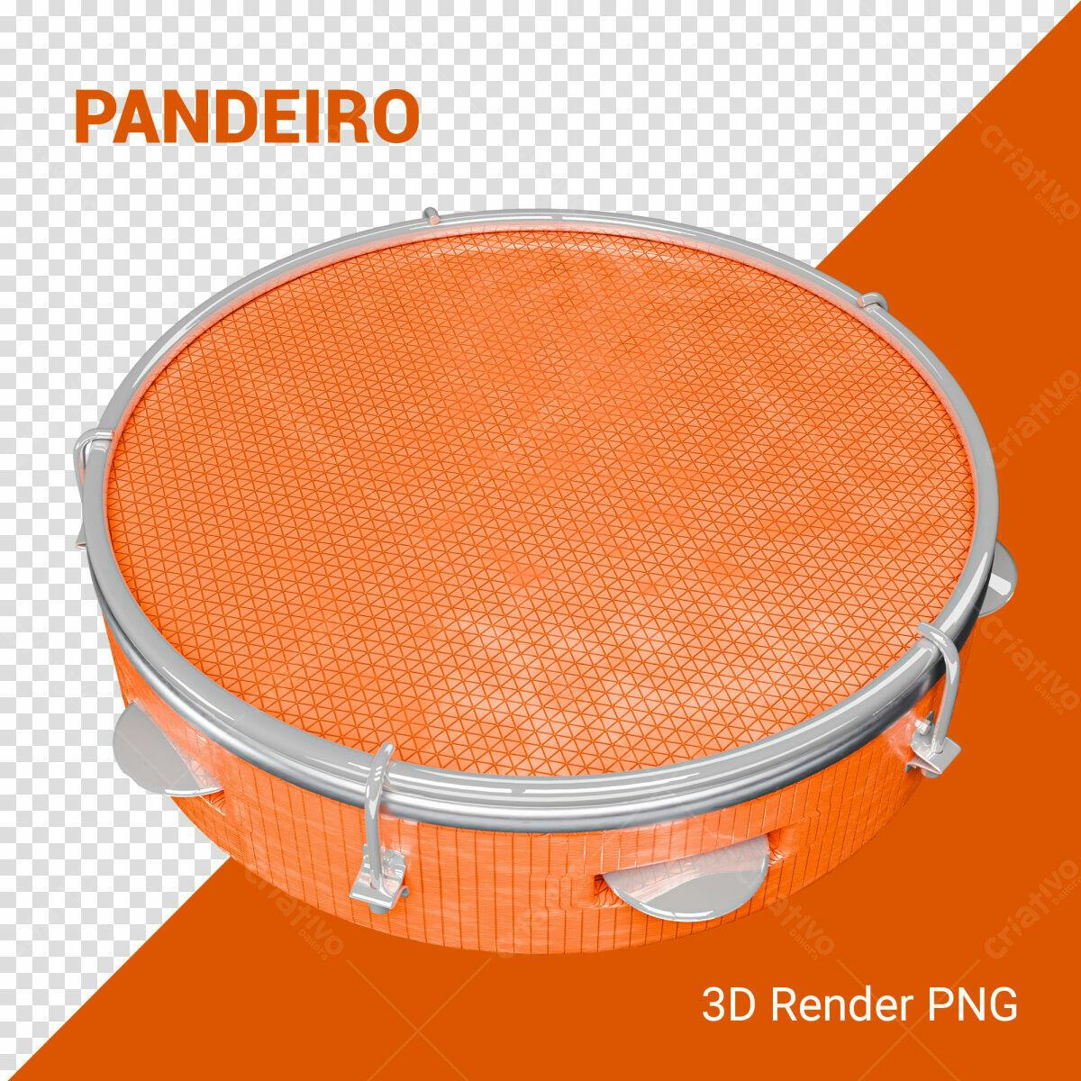 Psd Pandeiro Laranja para Festa Junina PSD Editável
