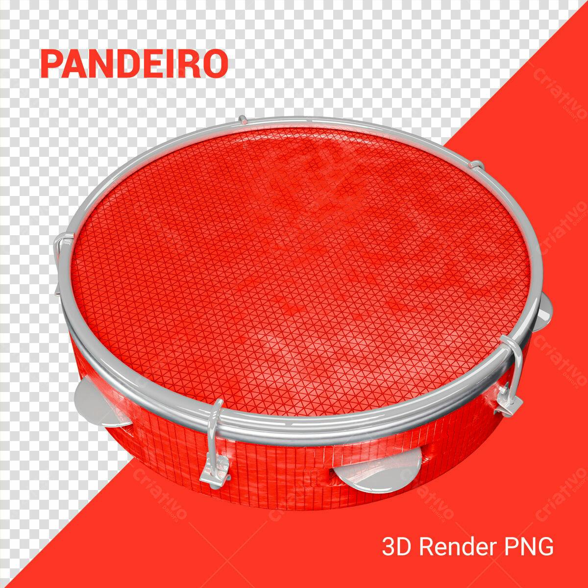 Mockup Pandeiro Vermelho PSD Editável