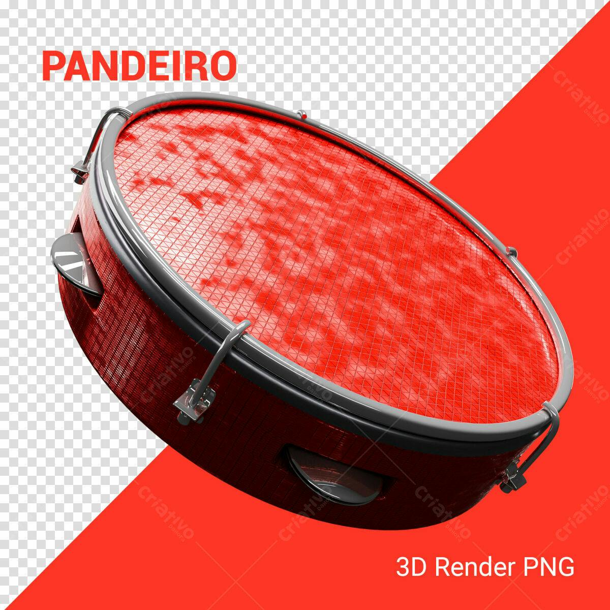 Pandeiro Vermelho PSD Editável