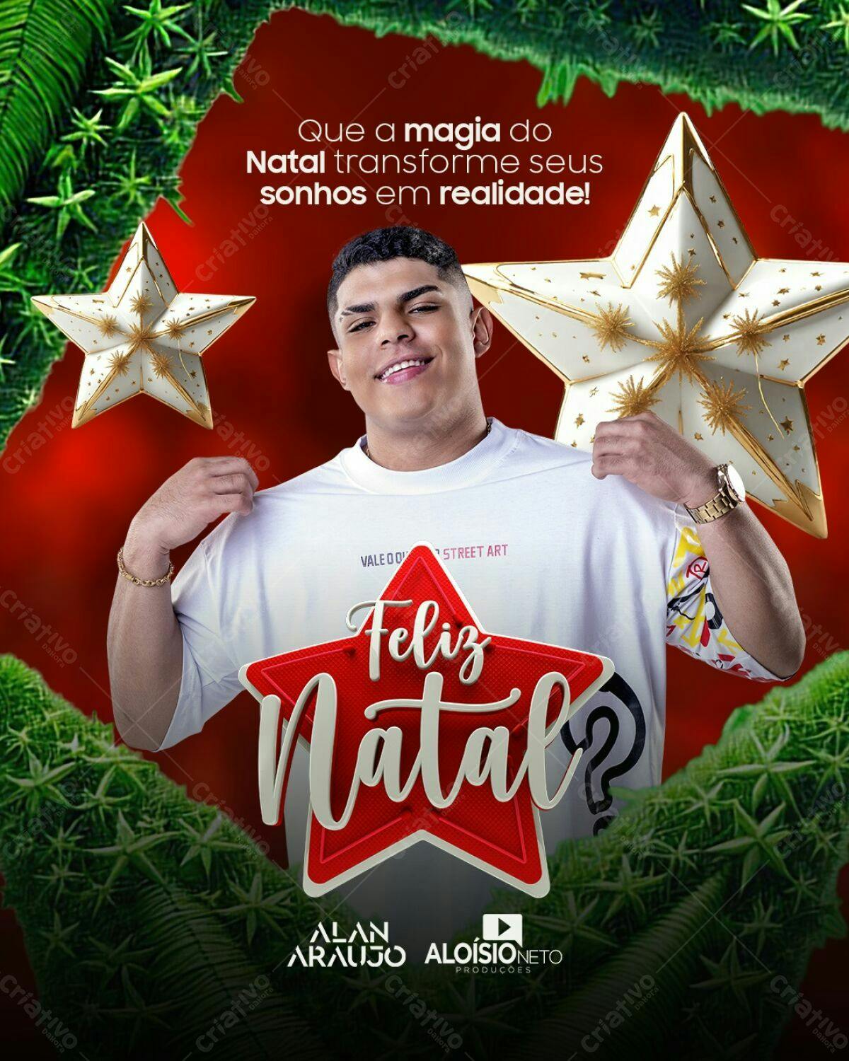Flyer de Natal com Cantor PSD Editável