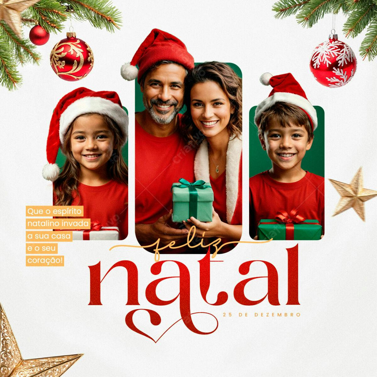 Postagem Natalina Família PSD Editável