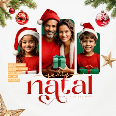 Feliz Natal 25 De Dezembro Social Media Template