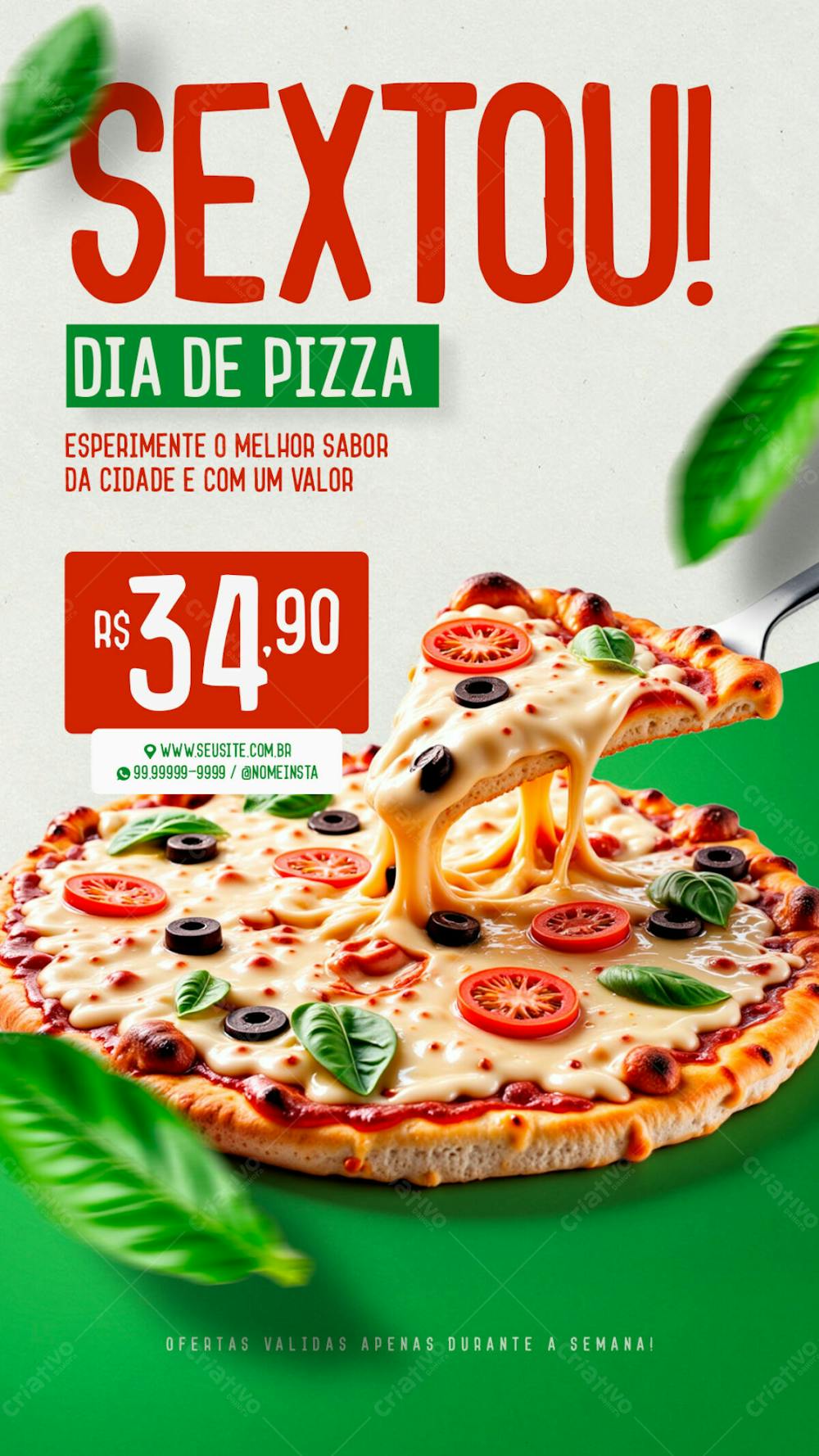 Story Sextou Dia De Pizza Pizzaria Social Media Psd Editável