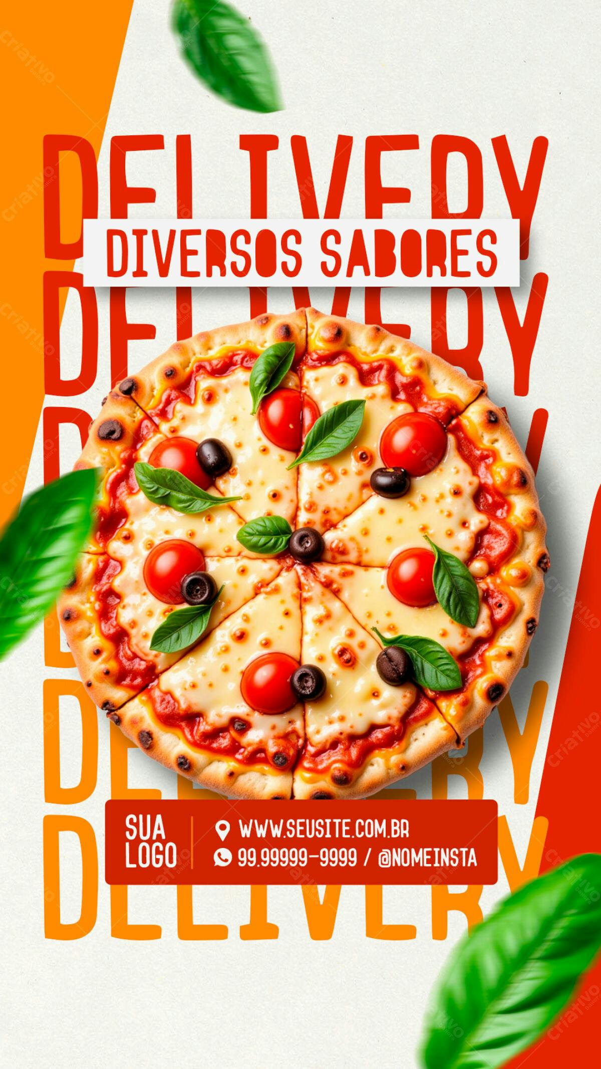 Flyer Delivery de Pizza PSD Editável