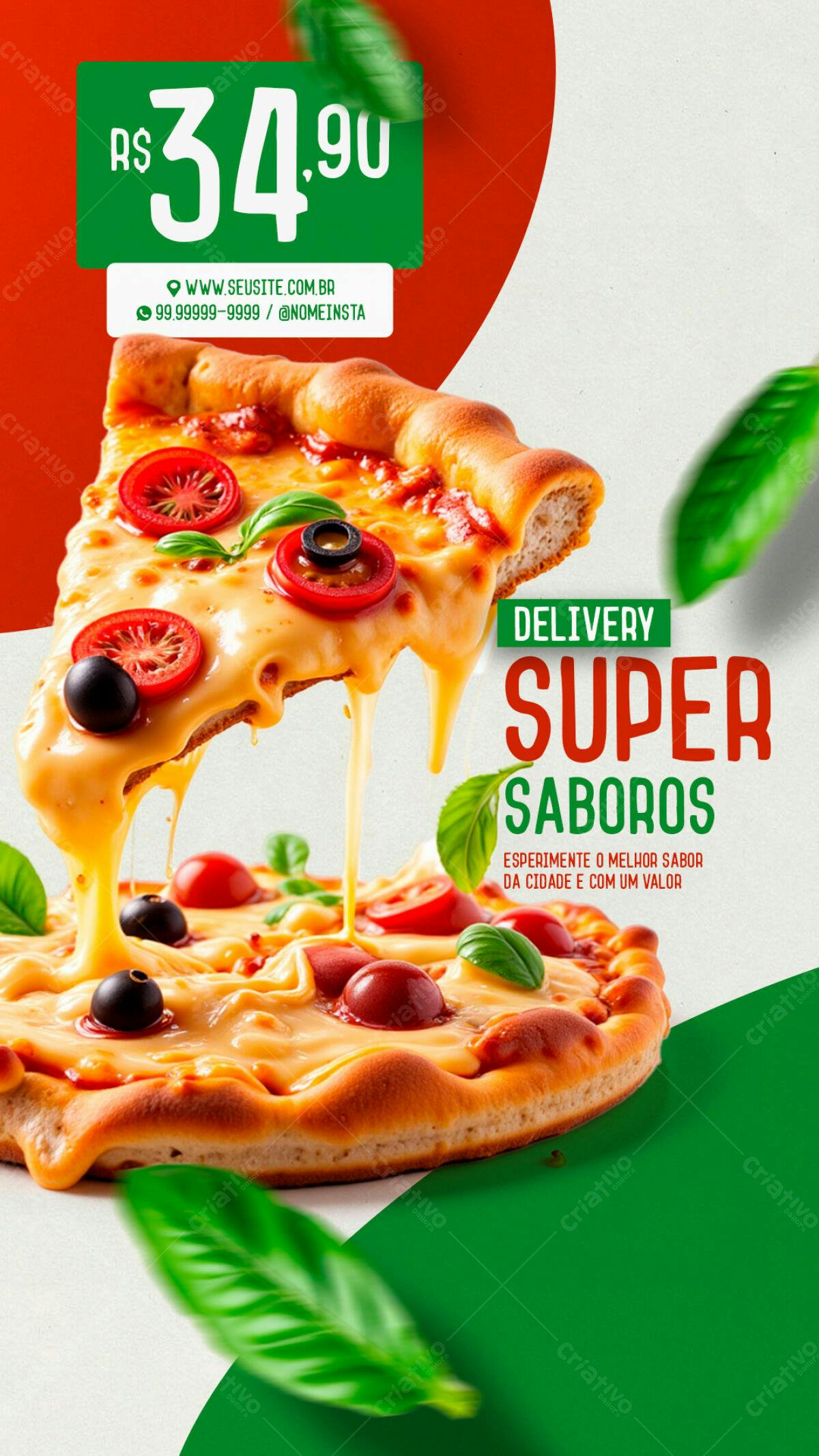 Flyer Delivery de Pizza PSD Editável