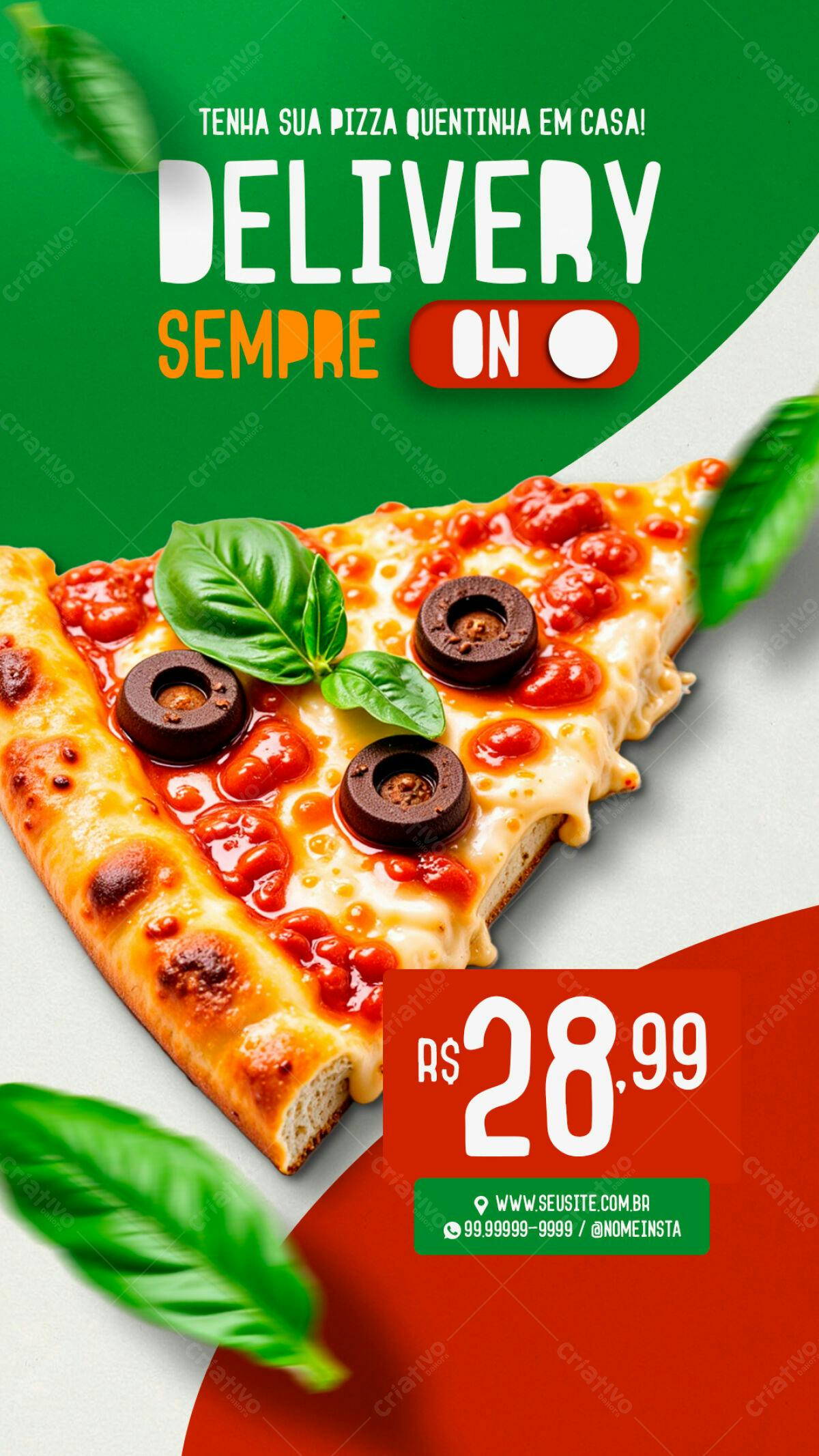 Flyer Delivery de Pizza PSD Editável