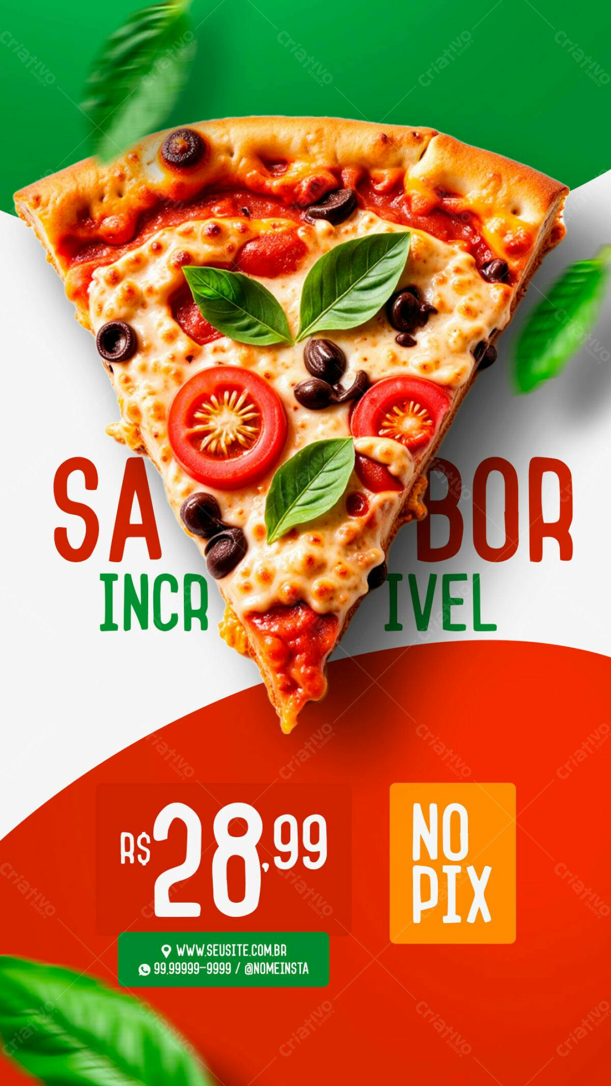 Flyer Pizza Sabor Incrível PSD Editável