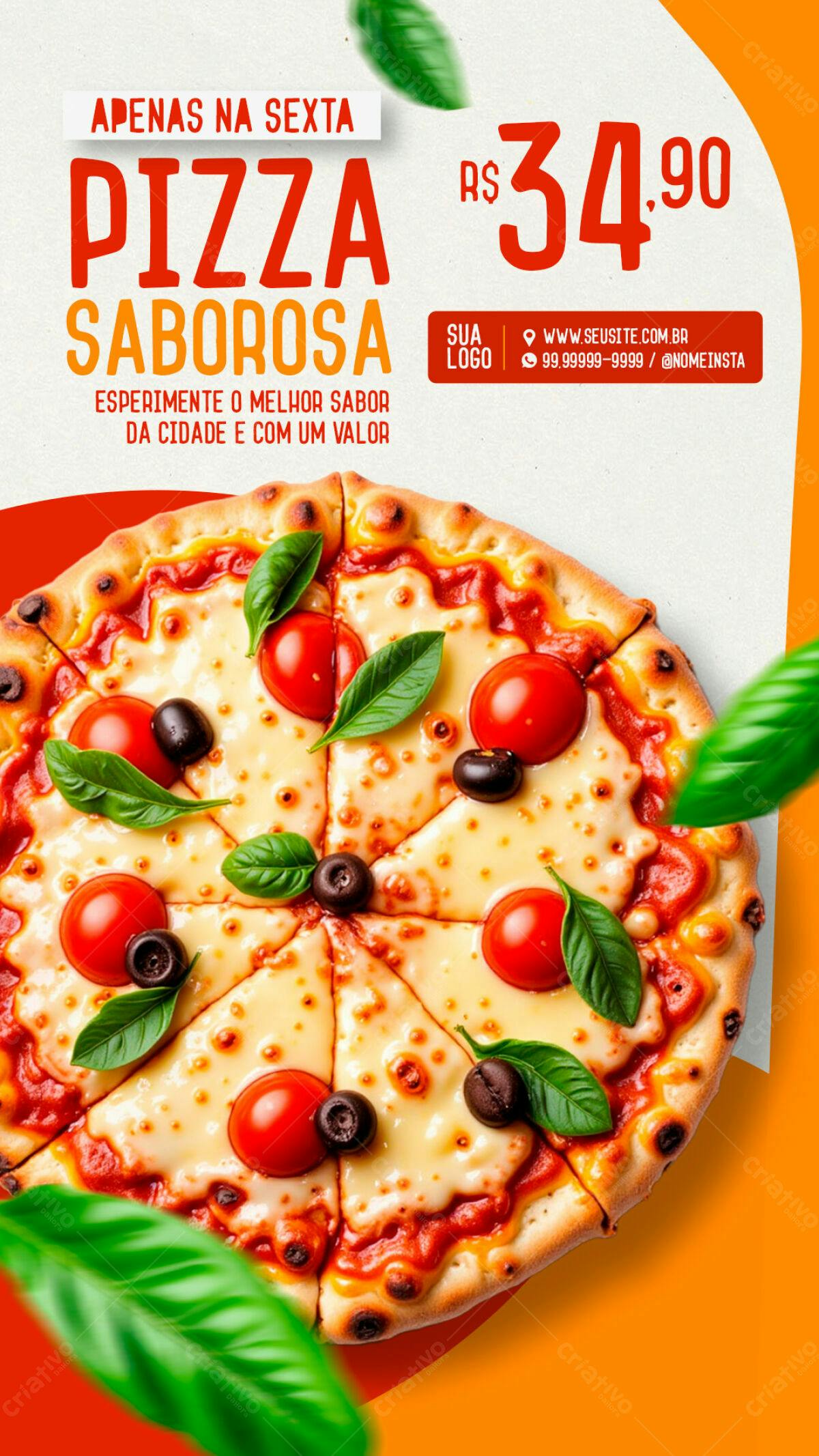 Flyer Pizza Saborosa Sexta-feira PSD Editável