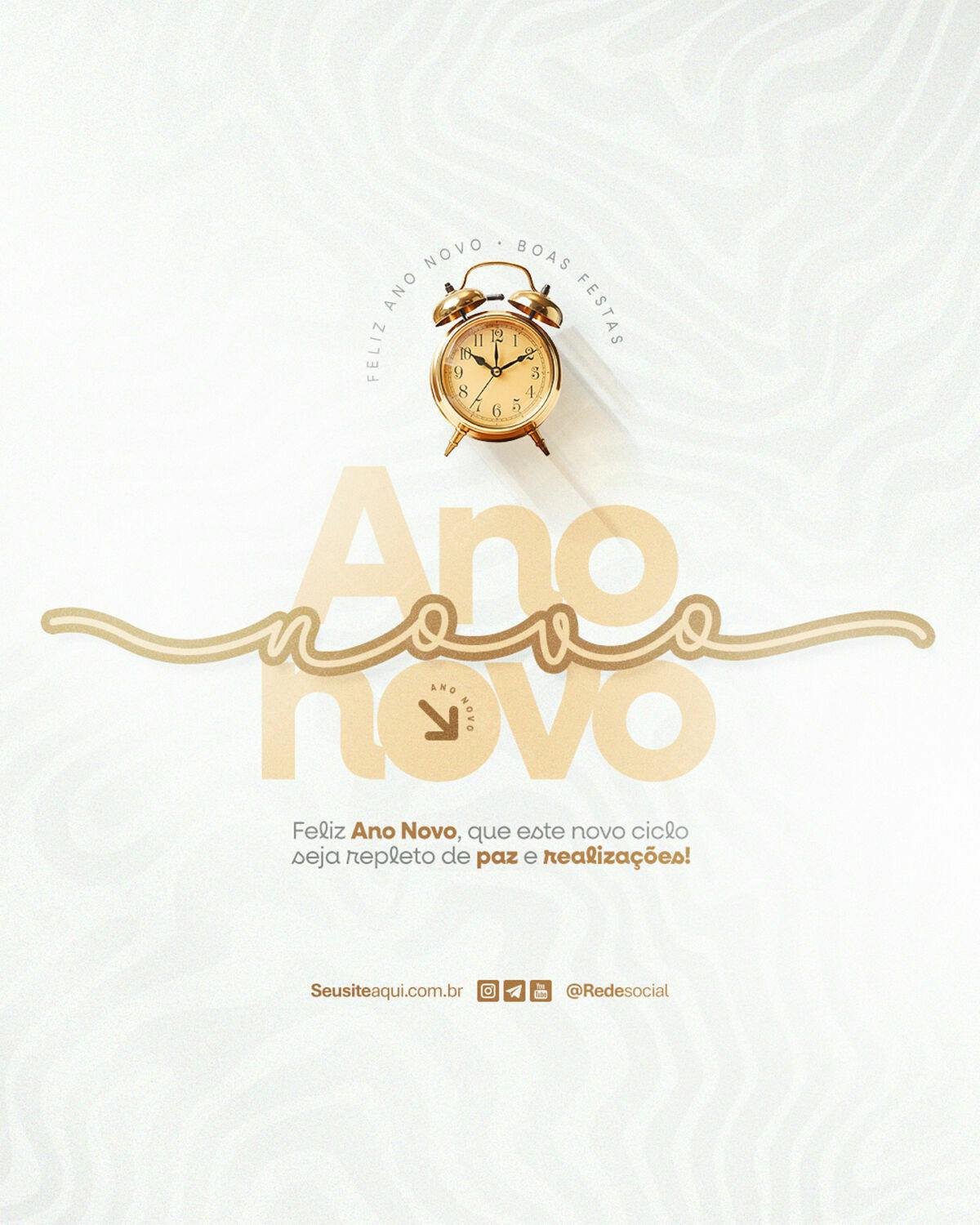 Flyer Feliz Ano Novo PSD Editável