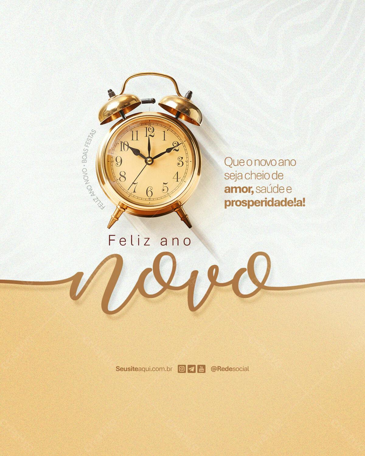 Postagem de Ano Novo PSD Editável