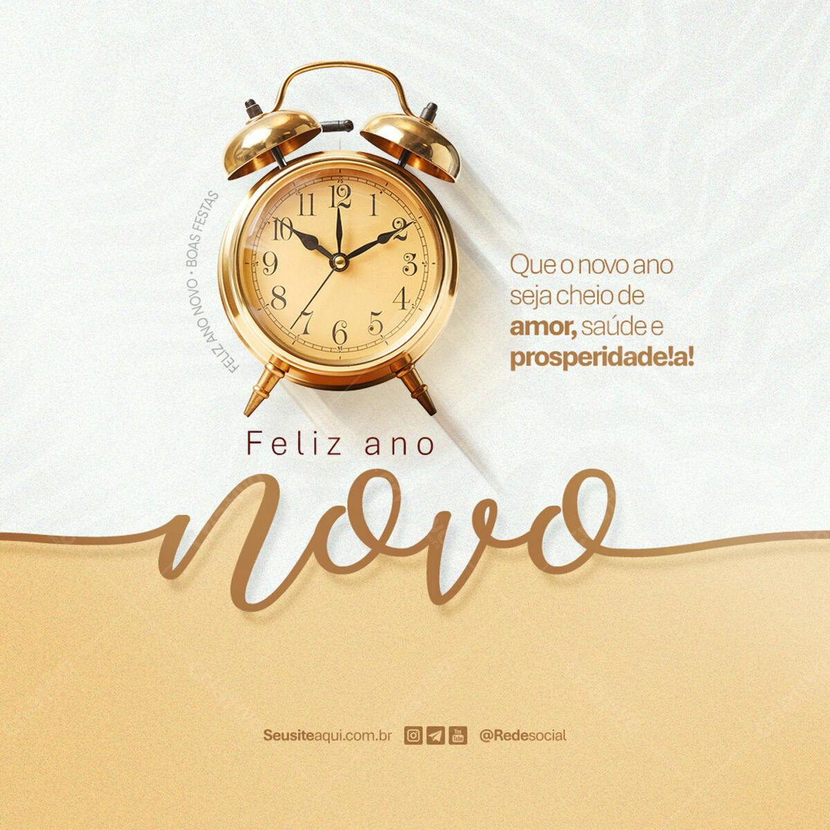 Postagem Feliz Ano Novo PSD Editável