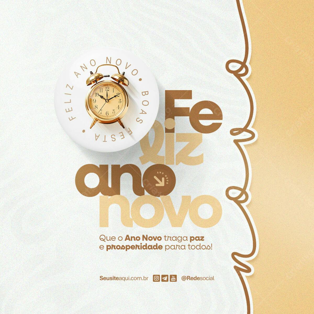Flyer Feliz Ano Novo PSD Editável