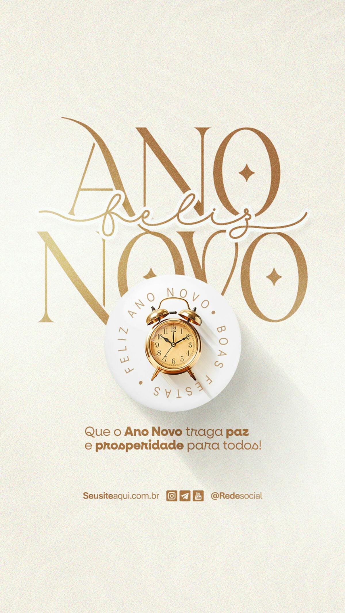Flyer Feliz Ano Novo PSD Editável
