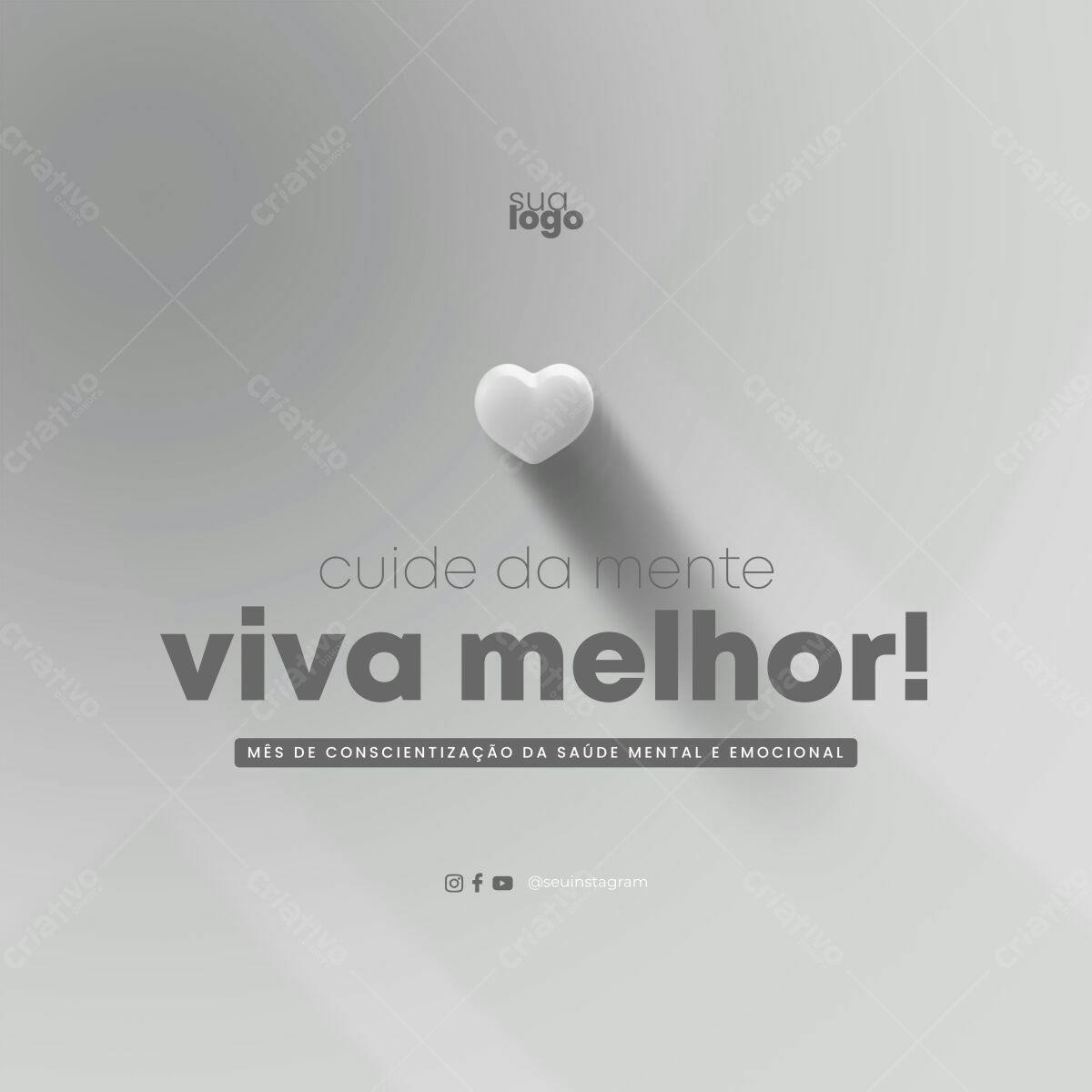 Post Instagram Saúde Mental PSD Editável